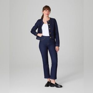 SPANX Original EveryWear Cropped Kick Flare Jeans Raw Indigo 20699R size S